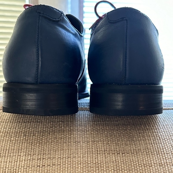 Penguin Men’s Lace Up Leather Oxford Shoes Navy **Flaws. ** - Picture 10 of 17